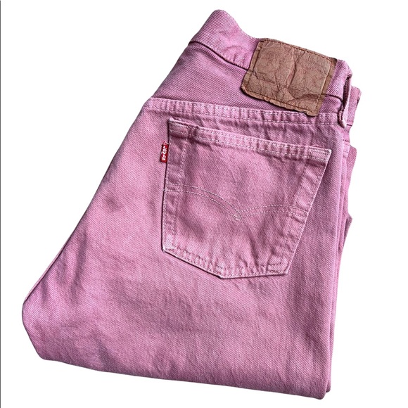 Vintage Levi’s 501 Pink Straight Jeans - Picture 1 of 6